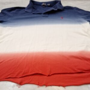 Polo Ralph Lauren Men's Red White Blue Shirt XL Classic Fit AS‎ IS Gradient USA